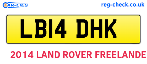 LB14DHK are the vehicle registration plates.
