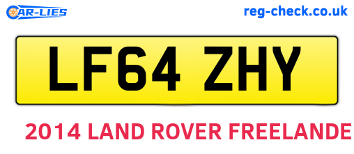 LF64ZHY are the vehicle registration plates.