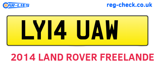LY14UAW are the vehicle registration plates.
