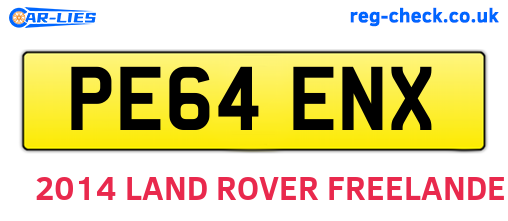 PE64ENX are the vehicle registration plates.