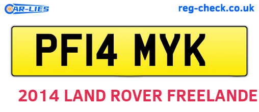 PF14MYK are the vehicle registration plates.