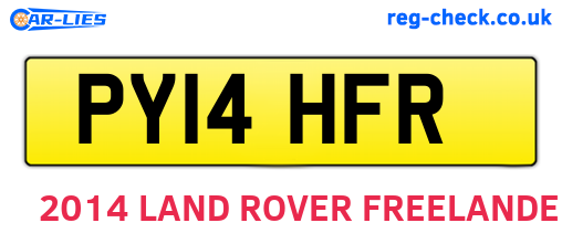 PY14HFR are the vehicle registration plates.