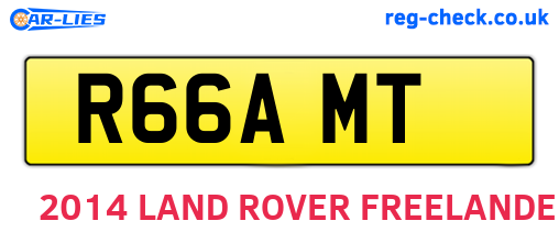 R66AMT are the vehicle registration plates.
