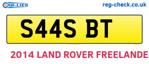 S44SBT are the vehicle registration plates.