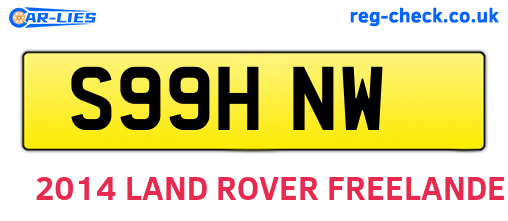 S99HNW are the vehicle registration plates.