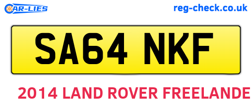 SA64NKF are the vehicle registration plates.