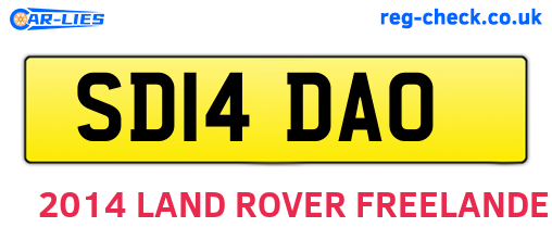 SD14DAO are the vehicle registration plates.