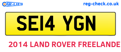 SE14YGN are the vehicle registration plates.