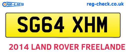 SG64XHM are the vehicle registration plates.