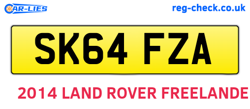 SK64FZA are the vehicle registration plates.