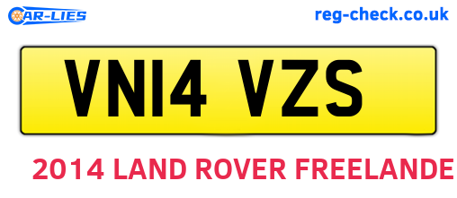 VN14VZS are the vehicle registration plates.