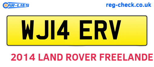 WJ14ERV are the vehicle registration plates.