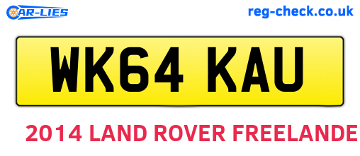 WK64KAU are the vehicle registration plates.
