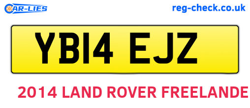 YB14EJZ are the vehicle registration plates.