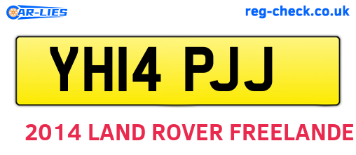 YH14PJJ are the vehicle registration plates.