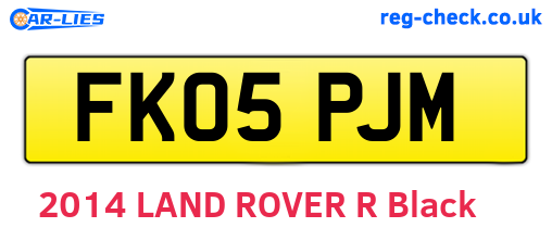 FK05PJM are the vehicle registration plates.