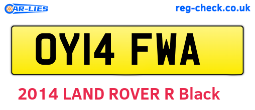 OY14FWA are the vehicle registration plates.