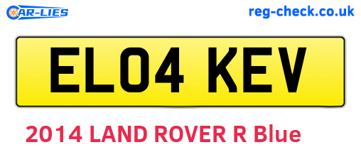 EL04KEV are the vehicle registration plates.