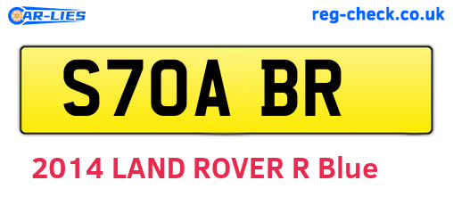 S70ABR are the vehicle registration plates.