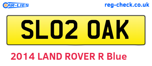 SL02OAK are the vehicle registration plates.