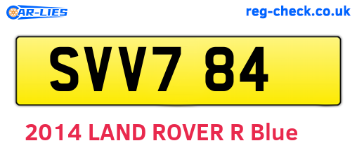 SVV784 are the vehicle registration plates.