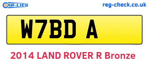W7BDA are the vehicle registration plates.