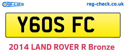 Y60SFC are the vehicle registration plates.