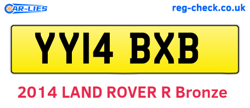 YY14BXB are the vehicle registration plates.