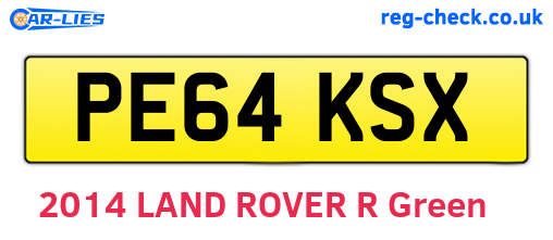 PE64KSX are the vehicle registration plates.