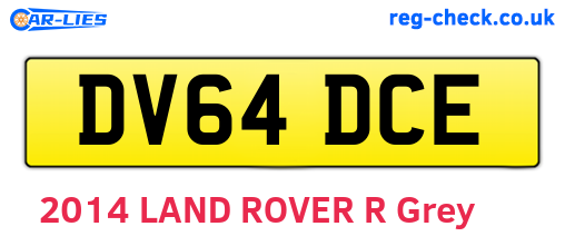 DV64DCE are the vehicle registration plates.