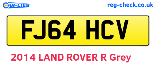 FJ64HCV are the vehicle registration plates.