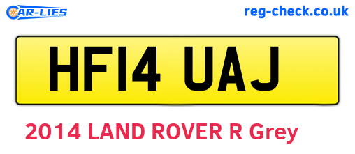 HF14UAJ are the vehicle registration plates.