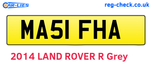 MA51FHA are the vehicle registration plates.