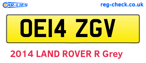 OE14ZGV are the vehicle registration plates.