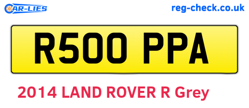 R500PPA are the vehicle registration plates.