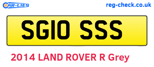 SG10SSS are the vehicle registration plates.
