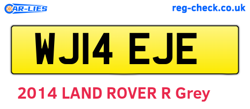 WJ14EJE are the vehicle registration plates.