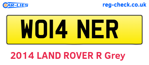 WO14NER are the vehicle registration plates.