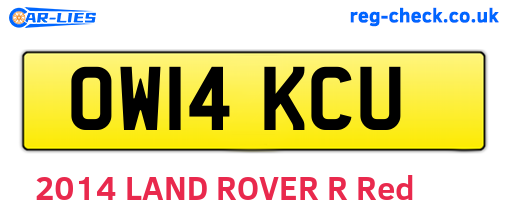 OW14KCU are the vehicle registration plates.