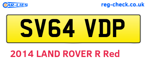 SV64VDP are the vehicle registration plates.