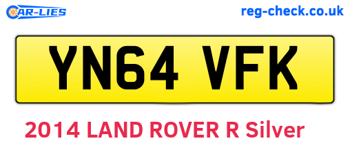 YN64VFK are the vehicle registration plates.
