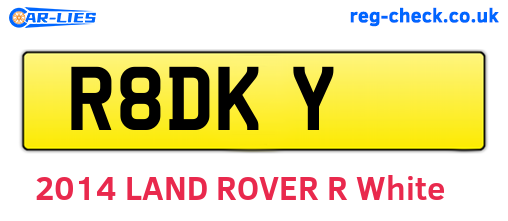 R8DKY are the vehicle registration plates.