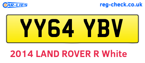 YY64YBV are the vehicle registration plates.