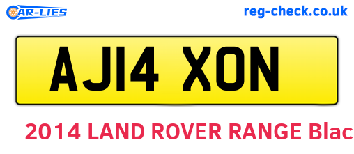 AJ14XON are the vehicle registration plates.