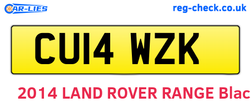 CU14WZK are the vehicle registration plates.
