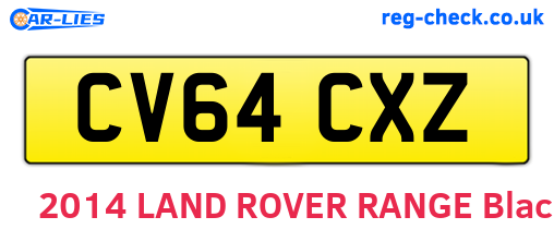 CV64CXZ are the vehicle registration plates.