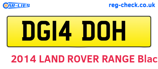 DG14DOH are the vehicle registration plates.