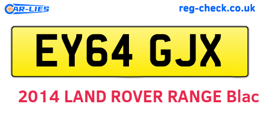 EY64GJX are the vehicle registration plates.