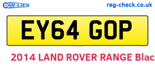 EY64GOP are the vehicle registration plates.