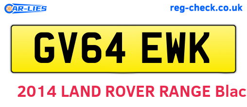 GV64EWK are the vehicle registration plates.
